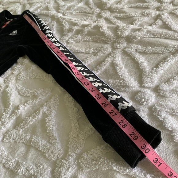 Kappa Y2K Velour Full Zip Track Jacket Black Omini Logo Women’s Streetwear - Picture 11 of 13